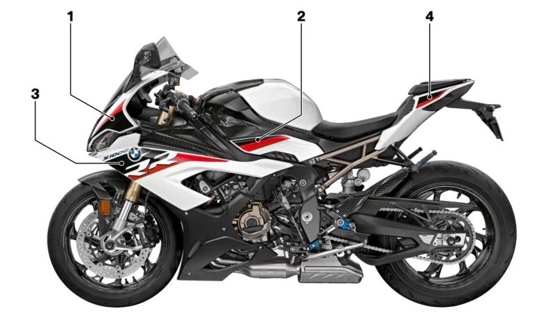 Emblema lateral izquierdo OEM 51147925469 para BMW Motorrad C600 Sport, C650 GT. Pieza original BMW Motorrad.
