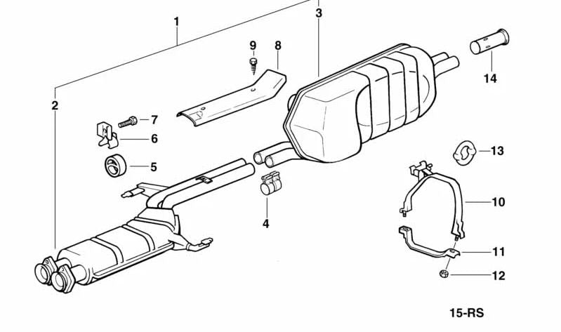Abrazadera de escape OEM 18211175707 para BMW E28, E24. Original BMW.