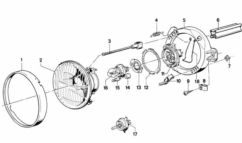 Scheinwerferensatz para BMW 3 E21 Series (OEM 63121358814). BMW original.