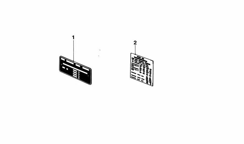 Rótulo "Instalación TSZ" OEM 71212122014 para BMW 3' E21, 5' E28, 7' E23, M1 E26... y más. Original BMW Motorrad.
