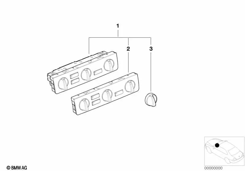 Botón giratorio para BMW Serie 3 E46 (OEM 64116908200). Original BMW
