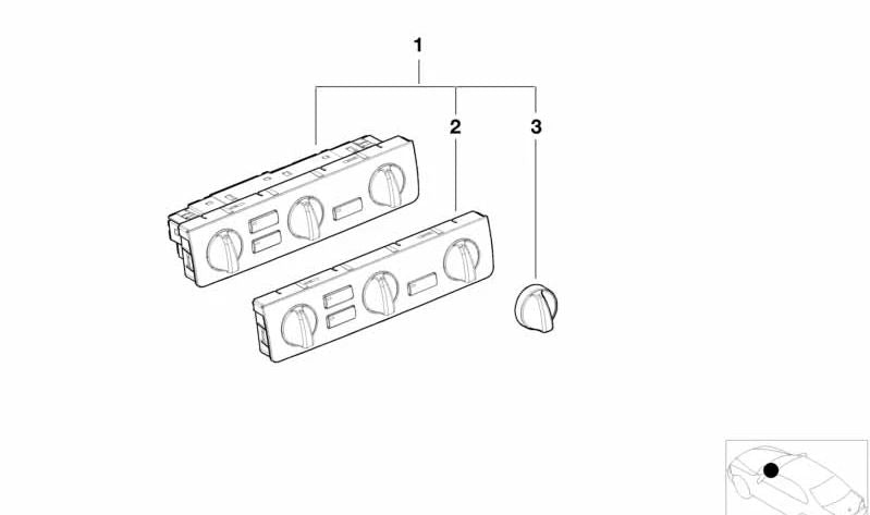 Frontal del panel de control del climatizador OEM 64116904311 para BMW E46. Original BMW.