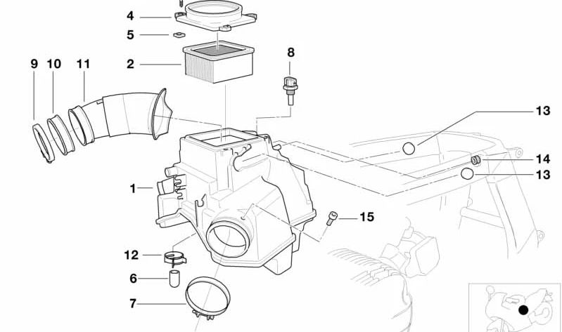 Elemento de filtro de ar OEM 13717650976 para BMW Motorrad R1100S, R1100RS. Originais BMW Motorrad.