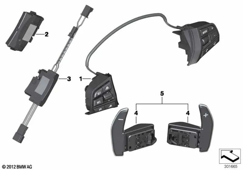Conjunto de alterações para BMW 5 F10 Series, 6 F06 Series, F12, F13 (OEM 61317847210). BMW original.