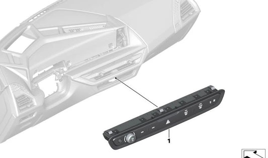 Panel de control climatizador OEM 61315A64198 para BMW X5 (F95N, G05N, G18N), X6 (F96N, G06N), X7 (G07N), XM (G09). Pieza original BMW.