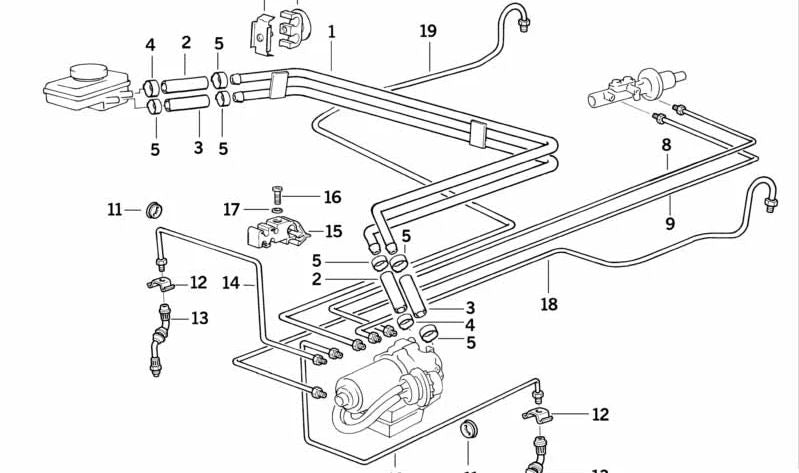 Latiguillo de freno OEM 34321160265 para BMW E36. Original BMW.