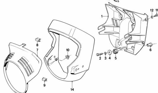 Carcasa frontal de cockpit imprimada OEM 62211453625 para BMW Motorrad K100 (KK58) y K75 (KK56). Compatible con modelos de 1983 a 1996. Repuesto original BMW Motorrad.