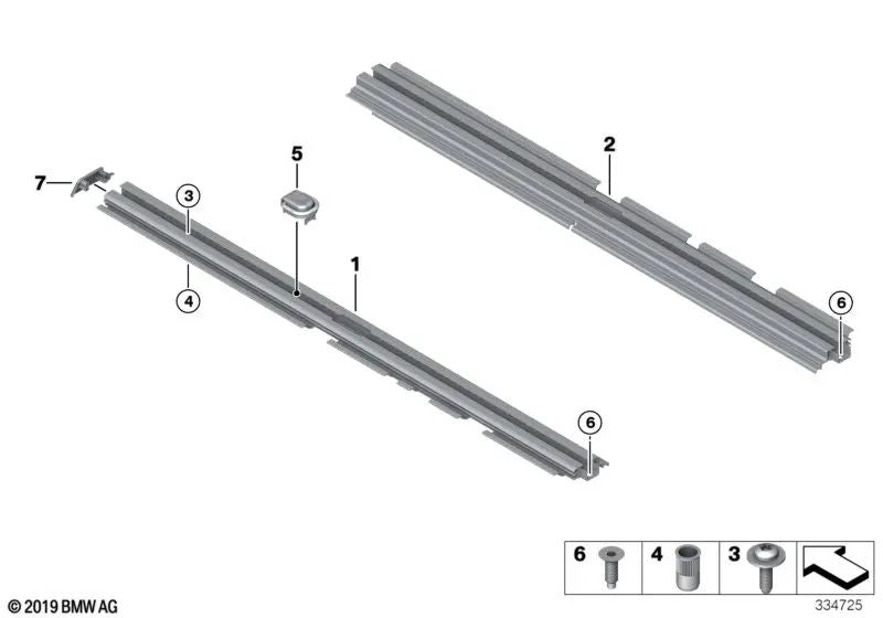 Guía de amarre izquierda para BMW Serie 5 F11, F11N (OEM 51477228709). Original BMW.