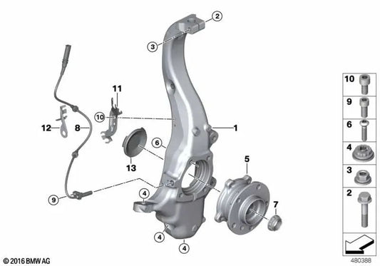 Caperuza de protección para cojinete oscilante OEM 31236851690 para BMW X5 F15, X6 F16. Original BMW.