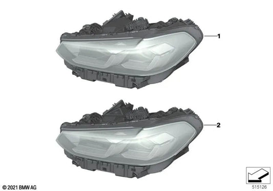 Faro LED AHL derecho OEM 63115A0E602 para BMW X3 G01 LCI, X3 M F97 LCI, X4 G02 LCI, X4 M F98 LCI. Original BMW.
