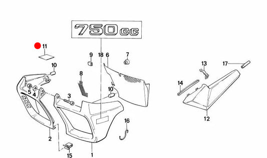 Vinile adesivo OEM 46631455283 per BMW MOTORAD K 75 (KK56) Modelli 561, 562 e 564. Piece originale BMW Motorrad. Ideale per carenatura a batteria o radiatore.
