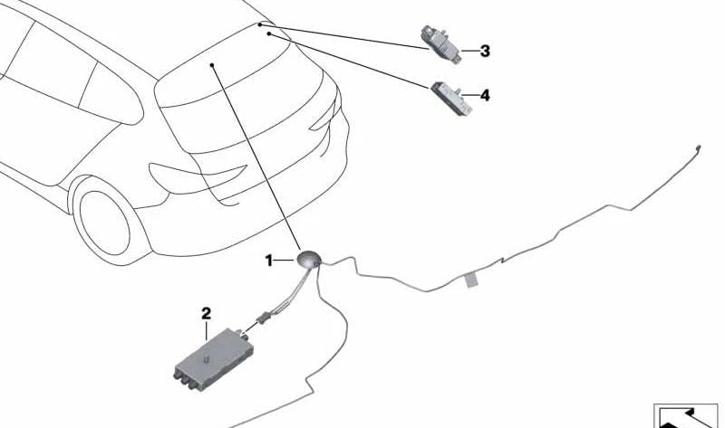 Amplificador de antena OEM 65208795943 para BMW F44 (Serie 2 Gran Coupé). Original BMW