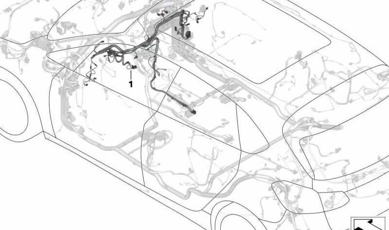 OEM 61129389296 Câblage du tableau de bord pour la BMW Series Active Tourer (F45) et Grand Tourer de la série 2 (F46). BMW d'origine.