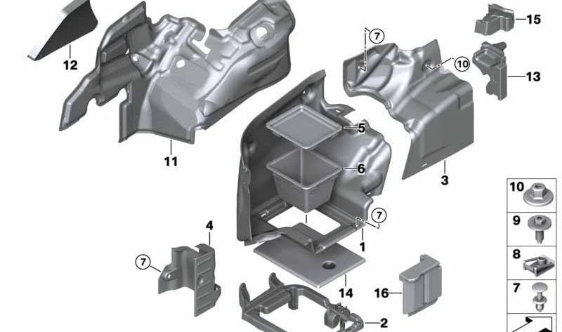 Izquierdo OEM 5147736215 Uscita della cinghia posteriore per BMW F33, F83. BMW originale.