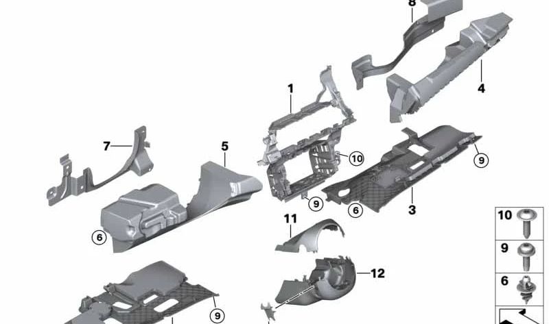Enganche de salpicadero OEM 51457130934 para BMW E90, E91, E92, E93, E70, E71, E72. Original BMW.