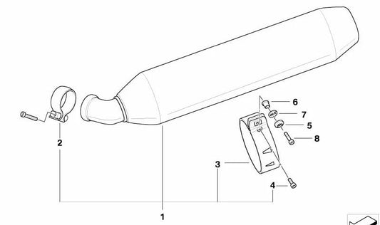 Zusätzlicher Schalldämpfer OEM 18127687339 für Motorräder BMW R 1200 R (K27) 2006-2010. Originaler BMW Motorrad.
