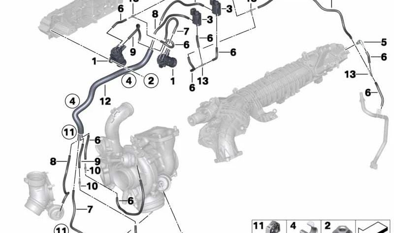 Protector térmico OEM 11658518875 para BMW F30, F31, F32, F33, F34, F36, F07, F10, F11, F06, F12, F13, F01, F25, F26, F15, F16. Original BMW.