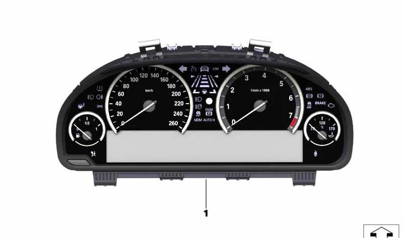 Combinação de instrumentos para BMW F07, F10, F11, F06, F12, F13, F01N, F02N, F25, F26 (OEM 62108795224). BMW original