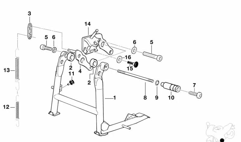 Suporte direito OEM 46522335795 para motocicletas BMW R1150GS, R1150R, R850R e muito mais. Originais BMW Motorrad.
