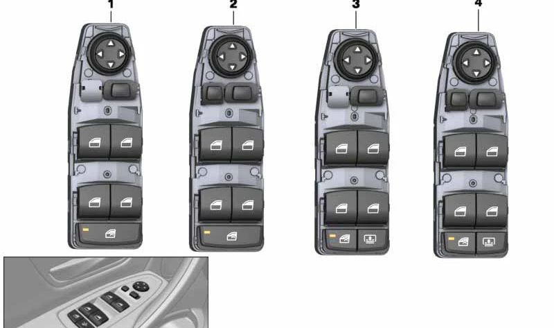 Interruptor elétrico elétrico OM 61319218479 para BMW F30, F30N, F80, F80N, F07, F07N, F10, F10N, F11, F11N. BMW original.