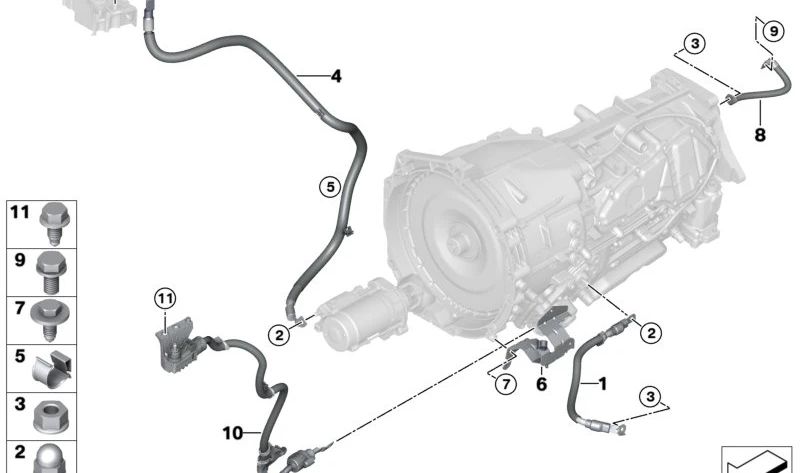 Cable de alimentación centralita KSG OEM 12427100794 para BMW G05 (X5), G06 (X6) y G07 (X7). Compatible con motores 30d y 40d. Original BMW.