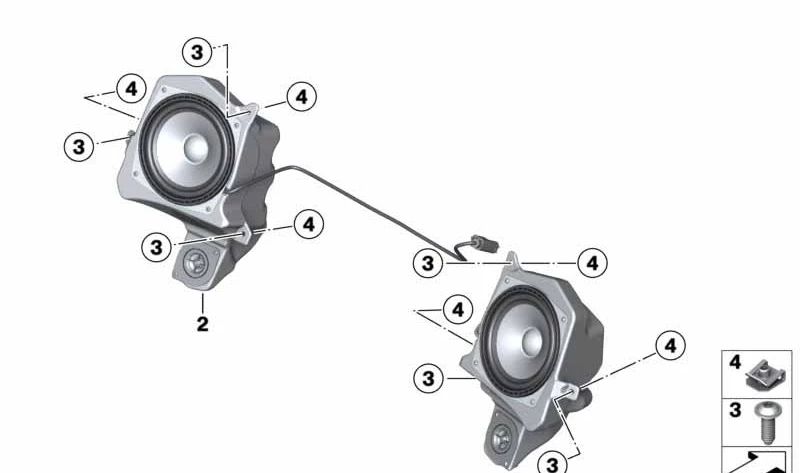 Altavoz derecho OEM 65137682072 para BMW Motorrad R1200RT, R900RT. Original BMW Motorrad.