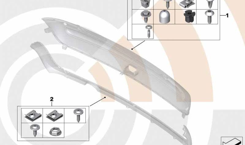Juego de piezas adosadas spoiler trasero OEM 51112311960 para MINI R50, R53, Cabrio R52. Original MINI.