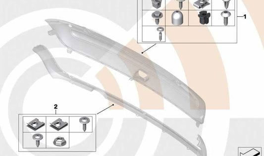 Jeu de pièces attachées Spoiler arrière OEM 51112311960 pour Mini R50, R53, Cabrio R52. Mini d'origine.