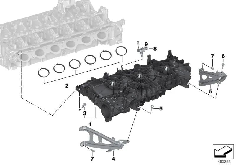 Colector de admisión OEM 11618647977 para BMW Serie 2 G42, Serie 3 G20, Serie 4 G22, Serie 5 G30, Serie 6 G32, Serie 7 G11, Serie 8 G15, X3 G01, X4 G02, X5 G05, X6 G06, X7 G07, Z4 G29... y más. Original BMW.