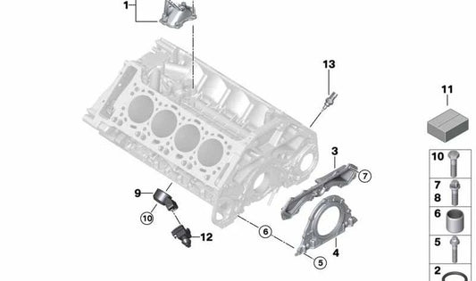 Tampa traseira OEM 11148483799 para BMW F07, F10, F11, F06, F12, F13, F01, F02, F04, E70, F15, F85, E71, E72, F16, F86. BMW original.