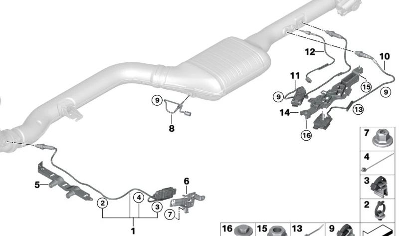 Sensor de temperatura de gases OEM 13628476481 para BMW X3 G01/G01N/G45, X4 G02/G02N, X5 G05/G05N, X6 G06/G06N, X7 G07/G07N. Original BMW.