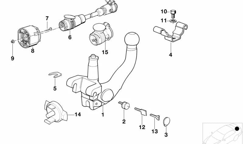 Soporte de rótula OEM 71601139300 para BMW E34. Original BMW.