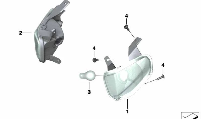 Indicador de dirección delantero izquierdo OEM 63138556871 para motos BMW C 600 Sport, C 650 Sport. Original BMW Motorrad.