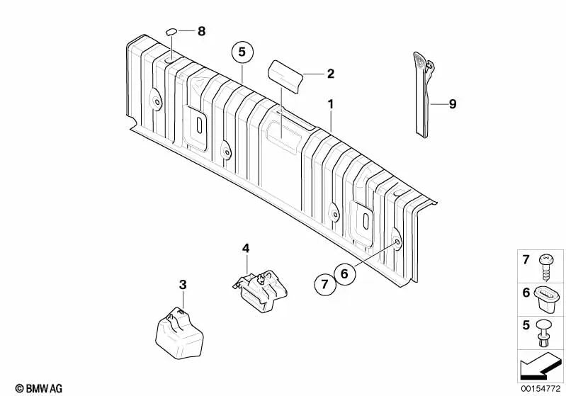 Couverture de chargement pour la série BMW 3 E90, E90N (OEM 51477059258). BMW d'origine
