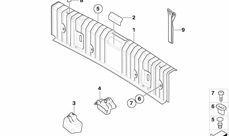 Soporte para triángulo de emergencia OEM 51477131760 para BMW E90, E90N, E92, E92N. Original BMW.