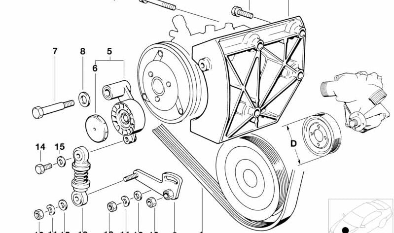 Ti-tiroir OEM 11281713970 pour BMW E34, E39, E32, E38, E31, E53. BMW d'origine. Idéal pour le système d'assemblage du système de montage, la pompe à eau ou le compresseur du climatiseur.
