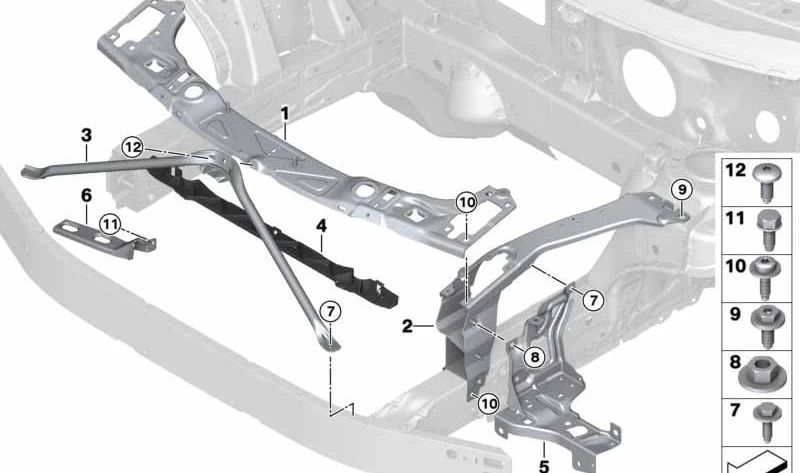 Tirante en V salpicadero OEM 51647351533 para MINI F54 Clubman. Original MINI.