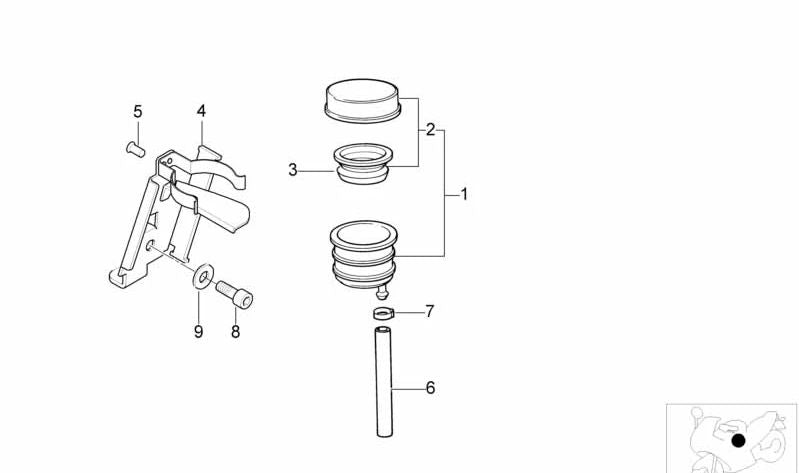 Soporte para recipiente de aceite de frenos OEM 34312331594 para motos BMW R850C, R1200C, R1200CL. Original BMW Motorrad.