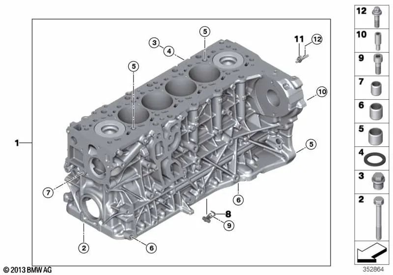 Bocal de injeção de óleo OEM 11427805346 para BMW E90, F30, F10, F15, X5... e muito mais. BMW genuíno.