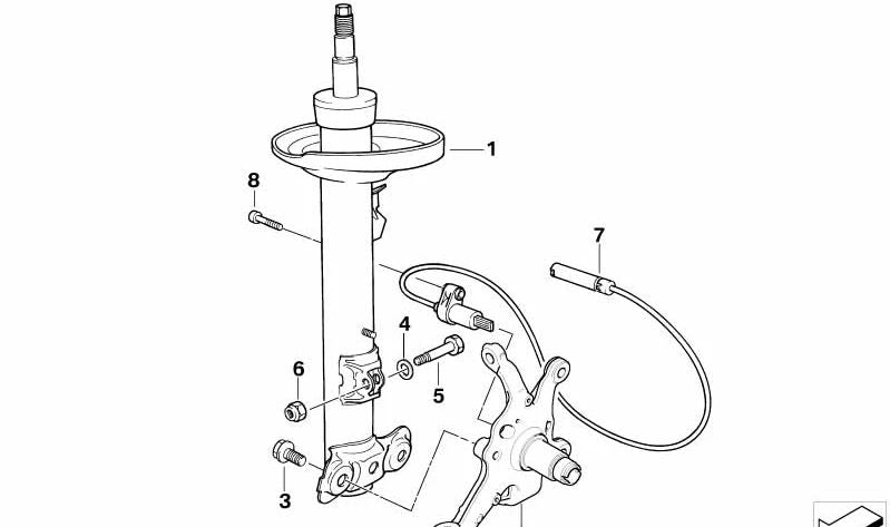 Absorbatteur avant gauche OEM 31317841709 pour BMW E86. BMW d'origine.