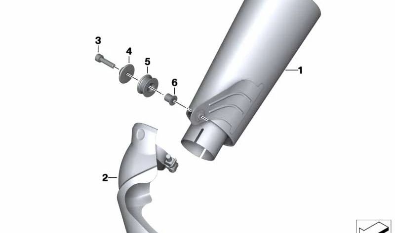 Zusatzschalldämpfer OEM 18518552100 für BMW S 1000 RR (K46), S 1000 R (K47) Motorräder. Original BMW Motorrad.