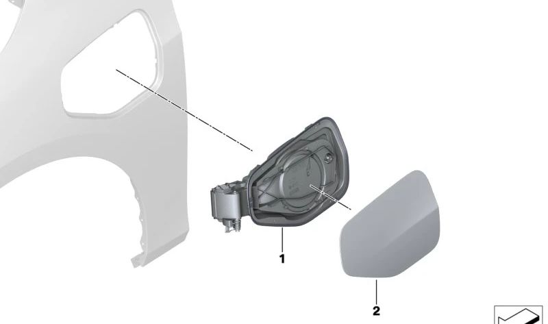 Tapa de carga OEM 41009447136 para BMW U06. Original BMW.
