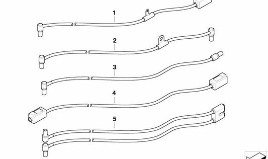 Cabo traseiro direito OEM 61126904063 para BMW E46. Comprimento 990mm. BMW original.