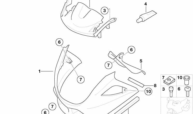 OEM 46622307955555 -es -parafuso de cabeça para BMW Motorrad C400GT, C400X, C650GT, F750GS, F850GS, F900R, F900XR, R1200GS, R1250GS, S1000RR, S1000XR. BMW Motorrad original.