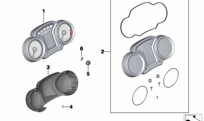 Cuadro de instrumentos OEM 62118554831 para BMW Motorrad R nineT (K21, 0A06). Original BMW Motorrad.