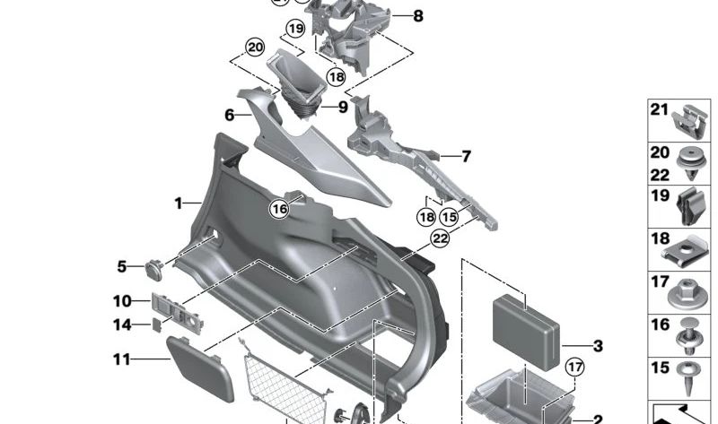 Panel lateral derecho maletero OEM 51479871044 para BMW Serie 4 G26 (420d, 420d xDrive, 420i, 430d xDrive). Pieza original BMW.