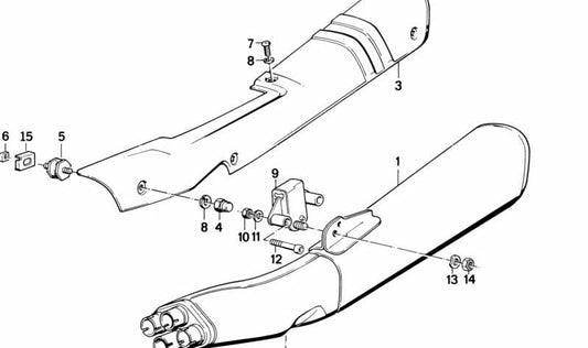 OEM rear silencer 18129062484 for bmw k100 motorcycles, K100 RS, K100 RT, K100 LT. Original BMW Motorrad.