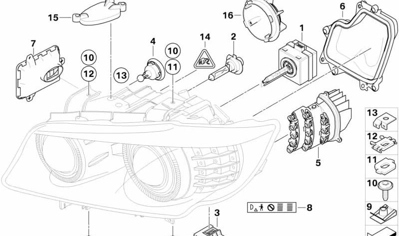 Intermitente LED izquierdo OEM 63127245813 para BMW E90, E91. Original BMW.