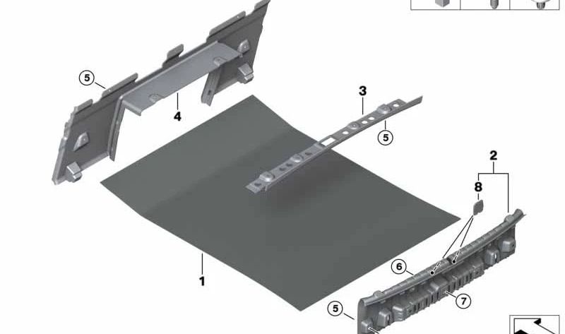 Bandeja de maletero OEM 51477435267 para BMW G15. Original BMW.