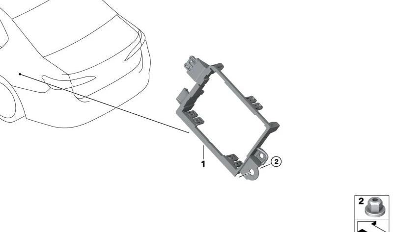 Soporte para caja Ethernet OEM 61359392242 para BMW G30, G30N, G31, G31N, G32, G32N, G38, G38N, G70. Pieza original BMW.